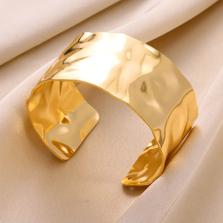Evita Gold Dimple Cuff Bracelet