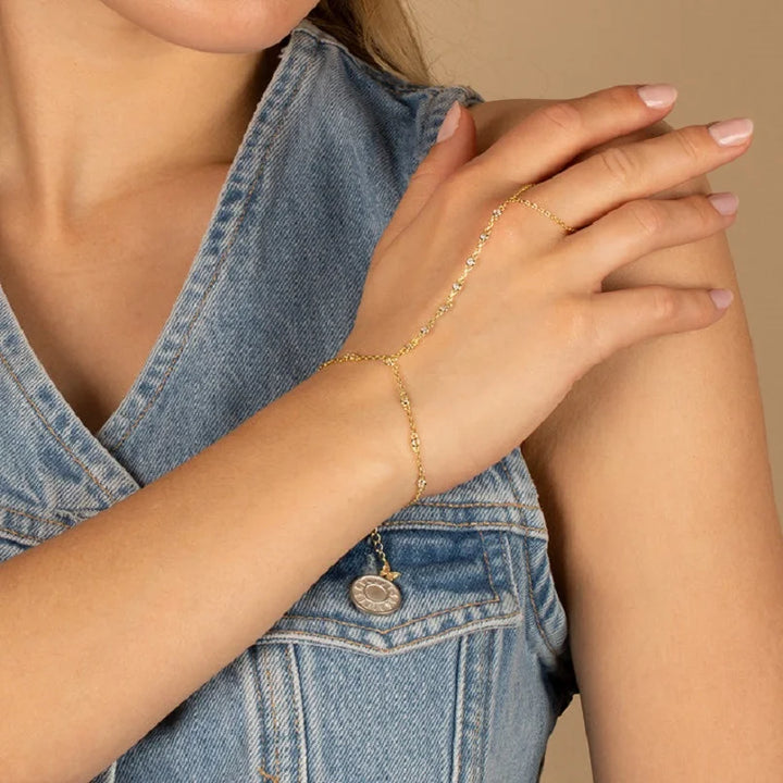 Rowan Bezel Dot Hand Chain