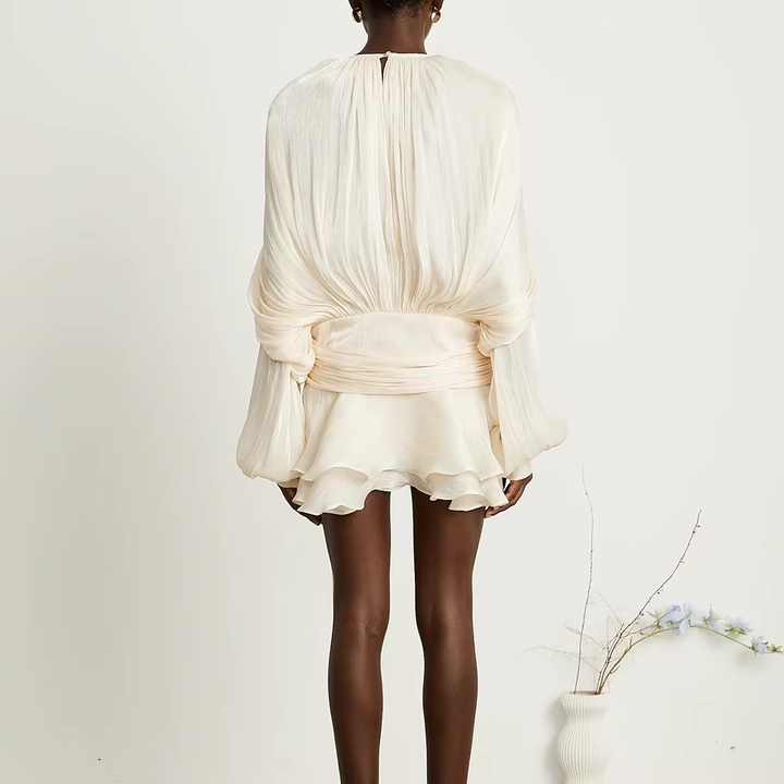 Presley Fully-Pleated Ruffled Mini Dress