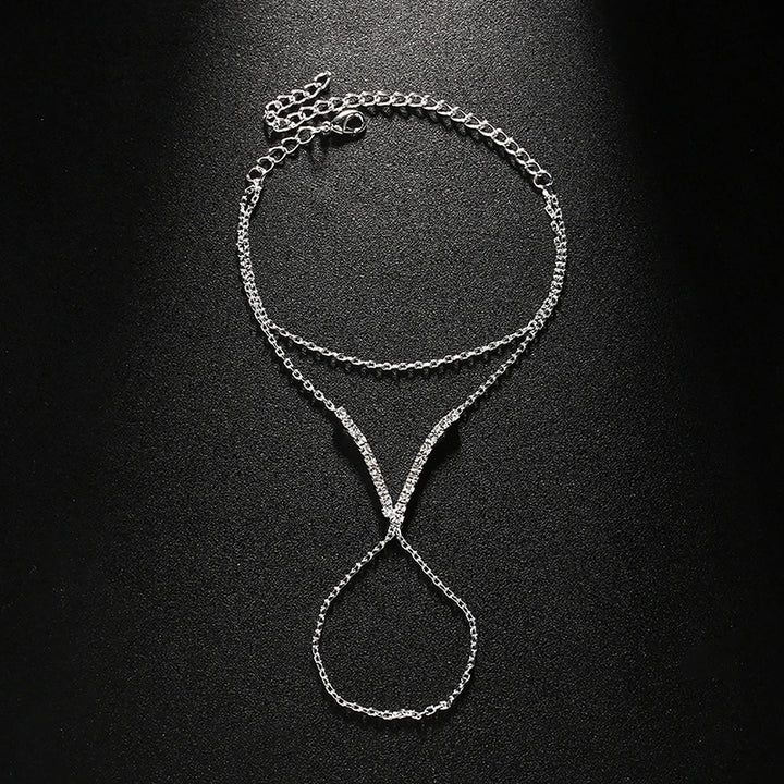 Lacey Stone Inlaid Chevron Hand Chain