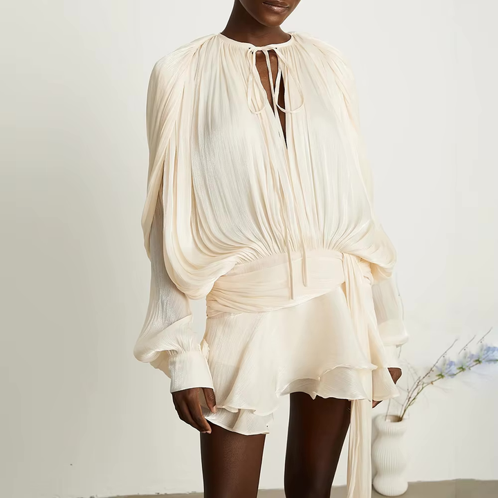 Presley Fully-Pleated Ruffled Mini Dress