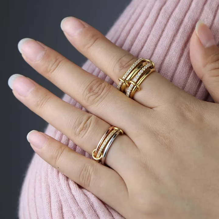 Gianna Interlocked Stone Rings