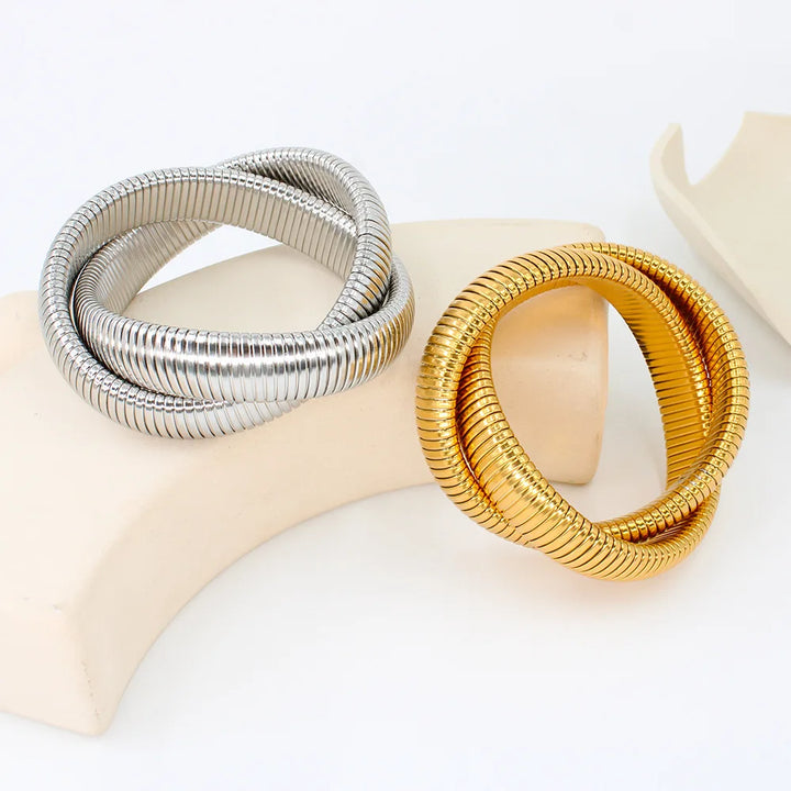 Nina Three Laps Cable Braid Bracelet
