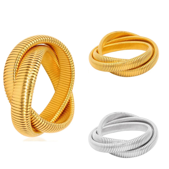Nina Three Laps Cable Braid Bracelet