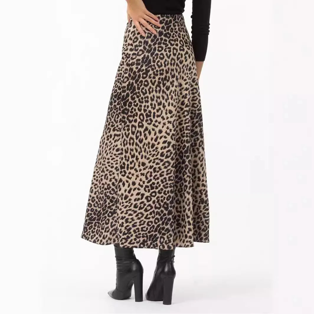 Elsbee Leopard Print Maxi Skirt