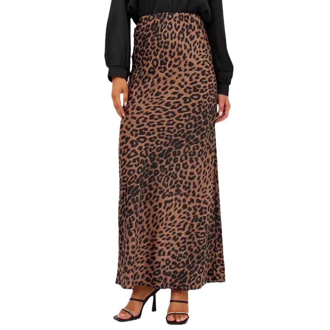 Elsbee Leopard Print Maxi Skirt