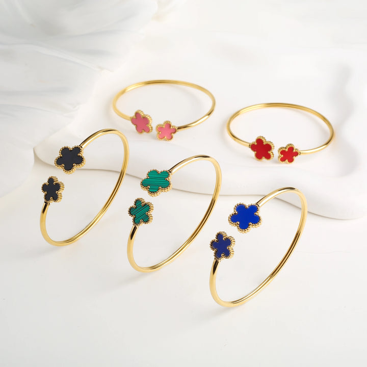 Tenley Five Leaf Clover Bangle