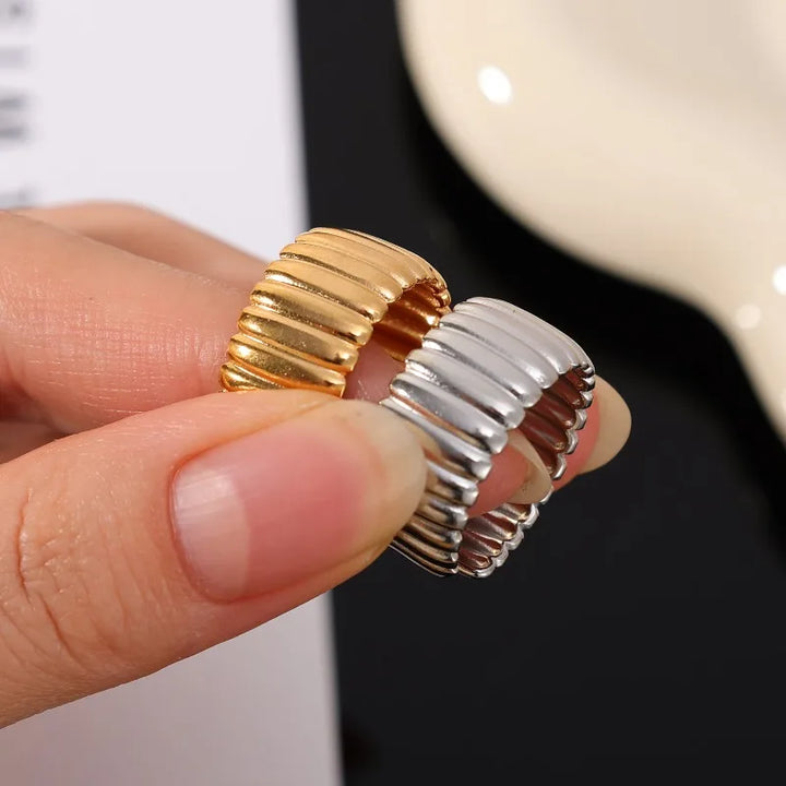 Maisie Stripe Gold Platinum Band
