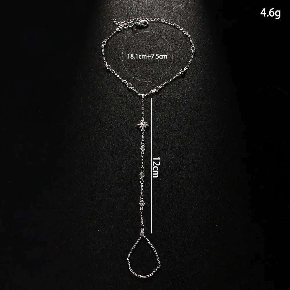 Lyric Star and Stone Point Hand Chain