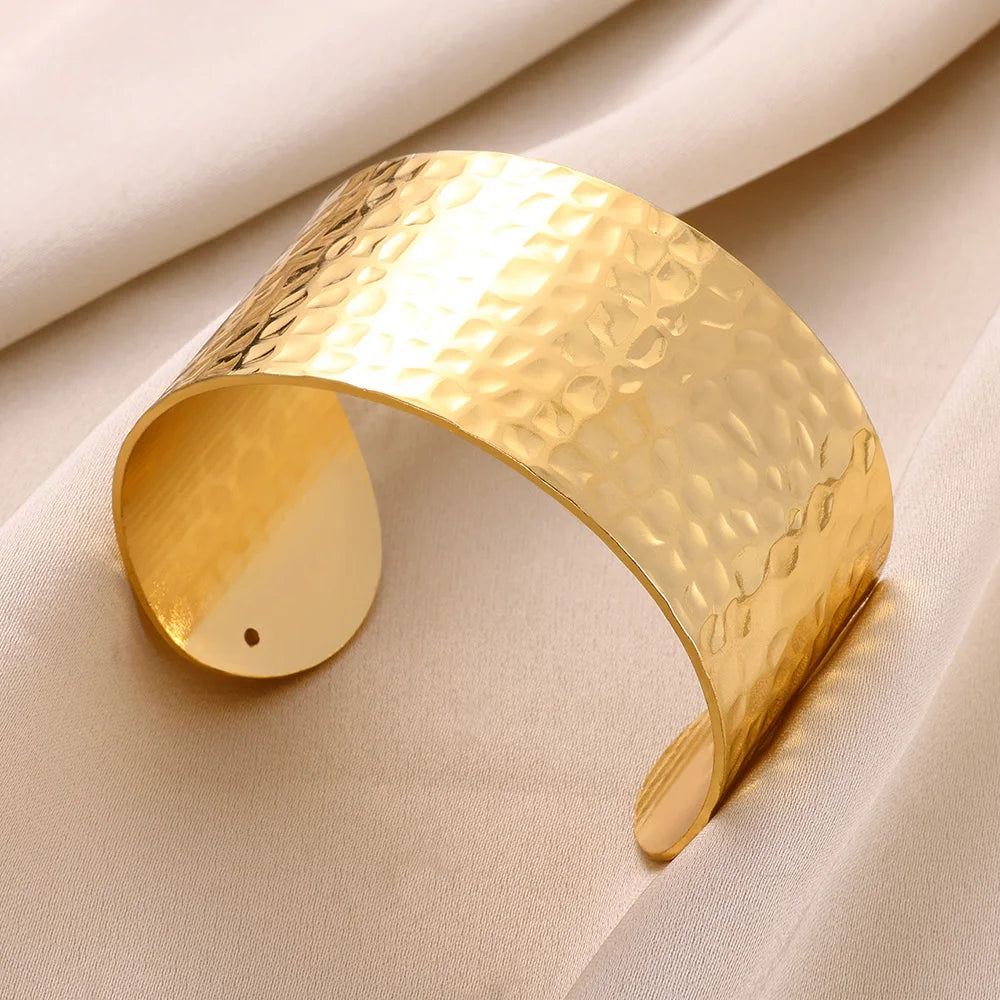 Evita Gold Dimple Cuff Bracelet