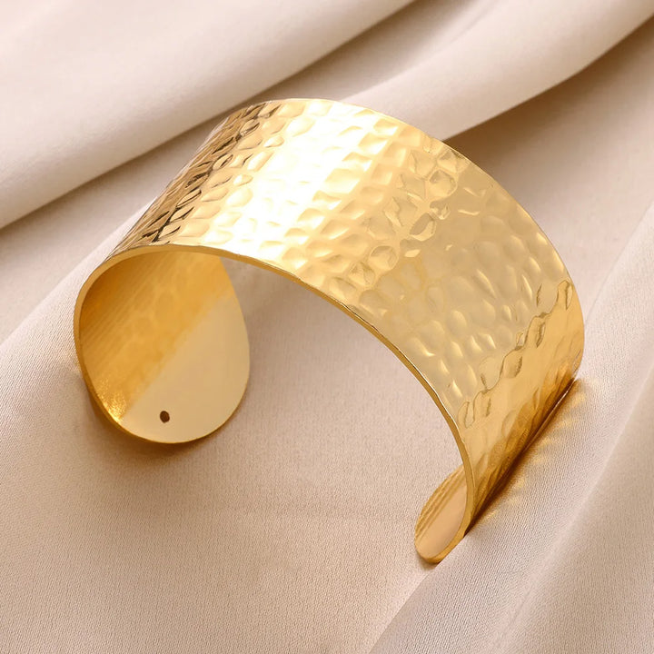 Evita Gold Dimple Cuff Bracelet