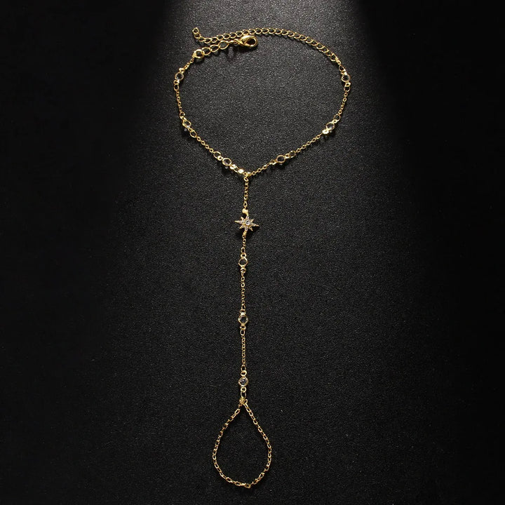Lyric Star and Stone Point Hand Chain