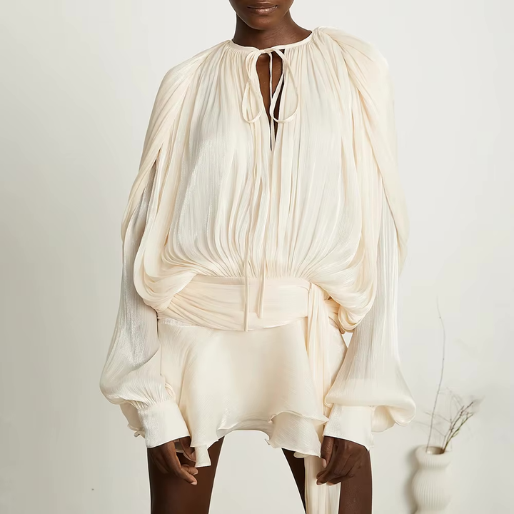 Presley Fully-Pleated Ruffled Mini Dress