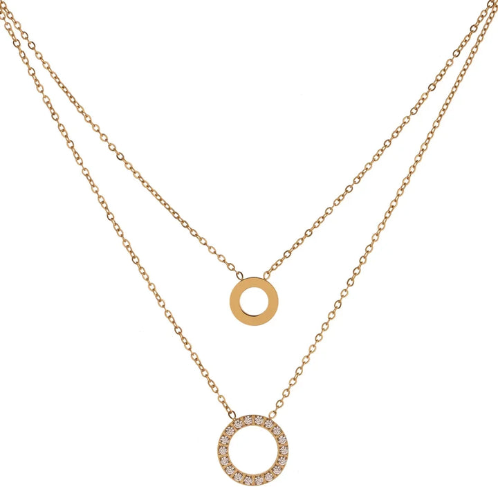 Olivia Double Ring Layered Necklace