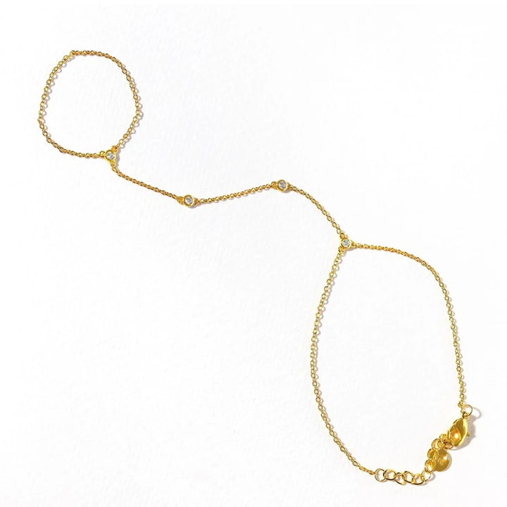 Rae Quad Stone Point Dainty Handchain