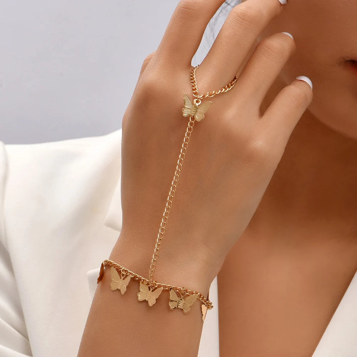 Poppy Butterfly Point Hand Chain