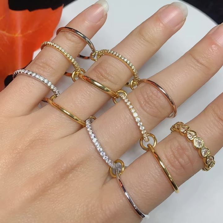 Gianna Interlocked Stone Rings