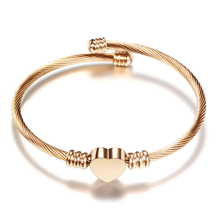 Reba Cable Heart Bangle