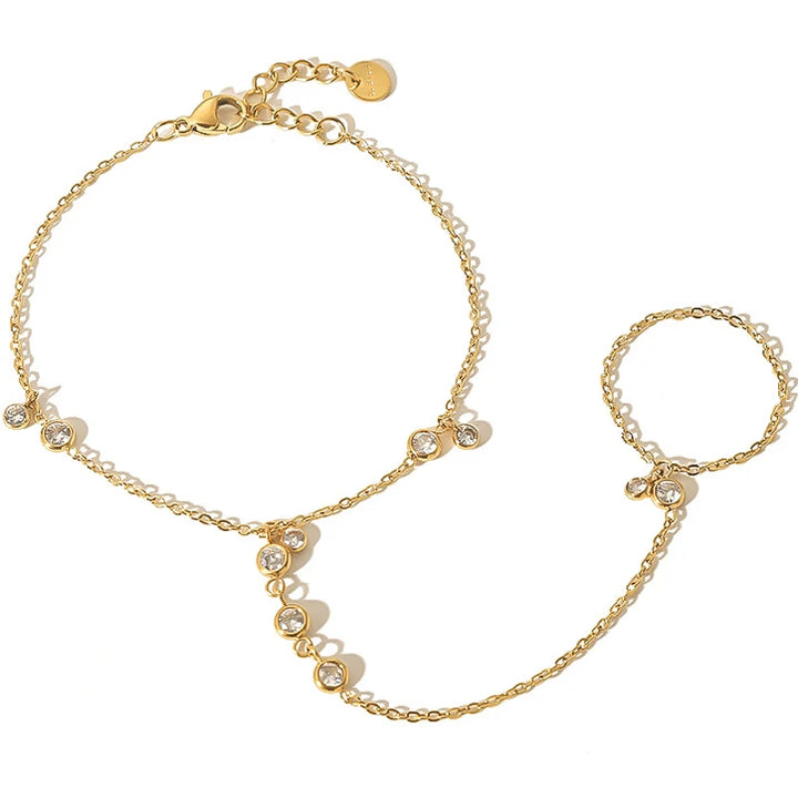 Sybil Droplets 14k Gold Plated Handchain