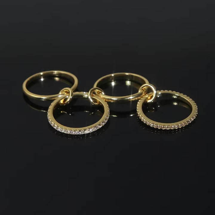 Gianna Interlocked Stone Rings