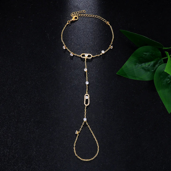 Iris Micro Pave Clip Point Hand Chain