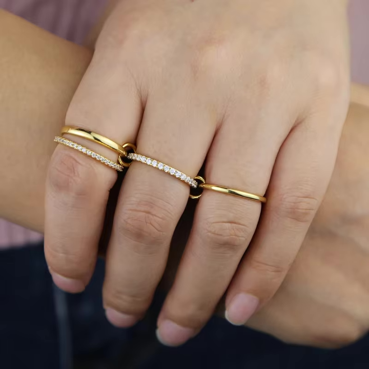 Gianna Interlocked Stone Rings