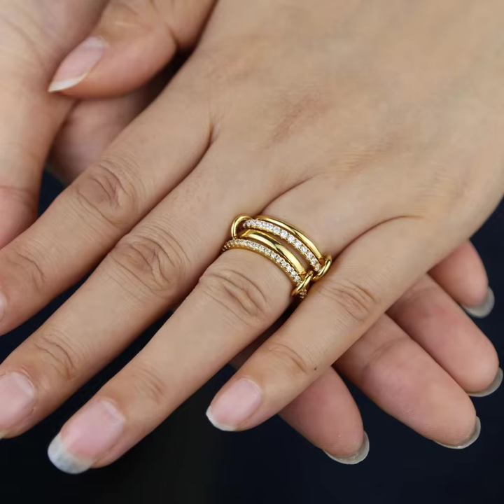 Gianna Interlocked Stone Rings