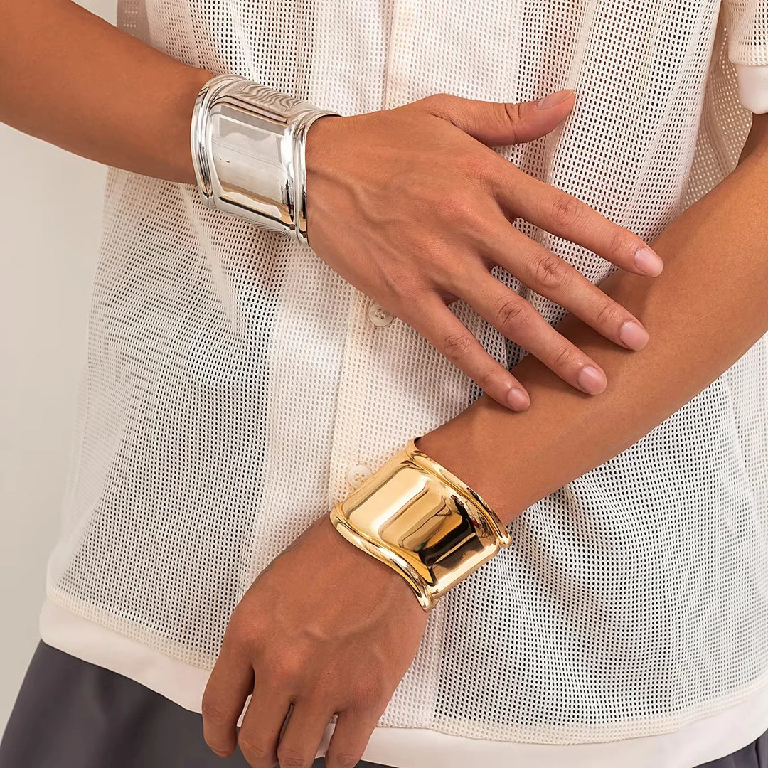 Pharoah Wide Metal Cuff Bracelet