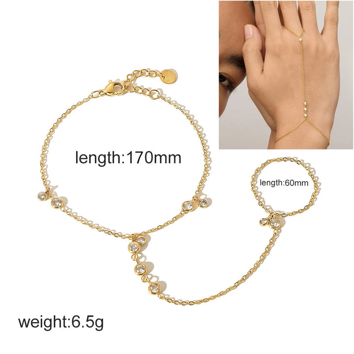 Sybil Droplets 14k Gold Plated Handchain