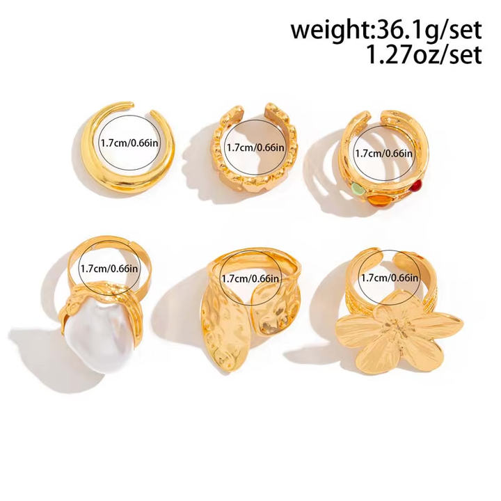 Isla 6 Piece Spring Ring Set