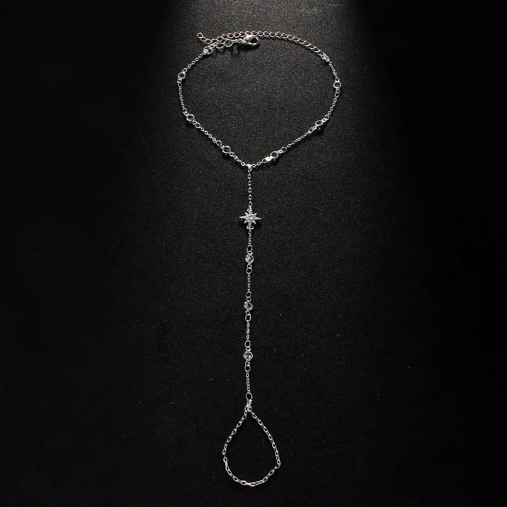 Lyric Star and Stone Point Hand Chain
