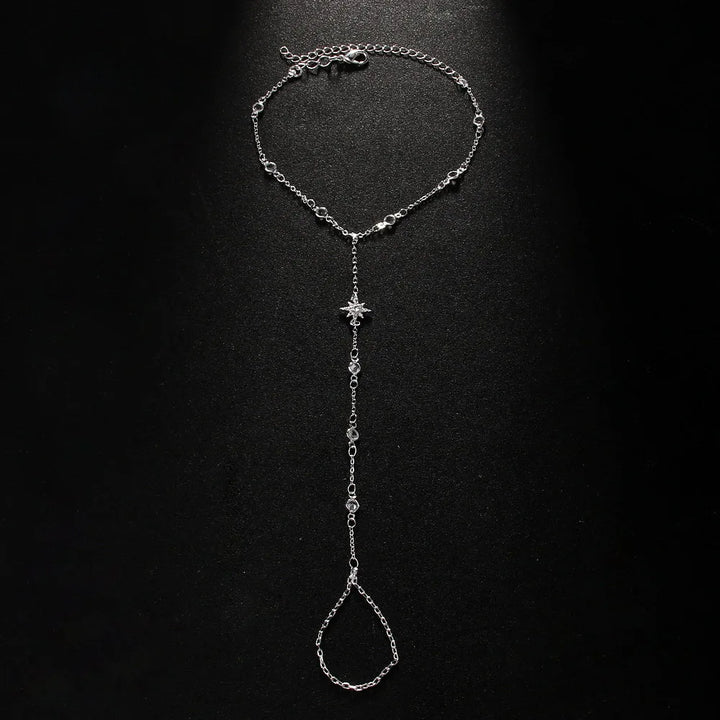 Lyric Star and Stone Point Hand Chain