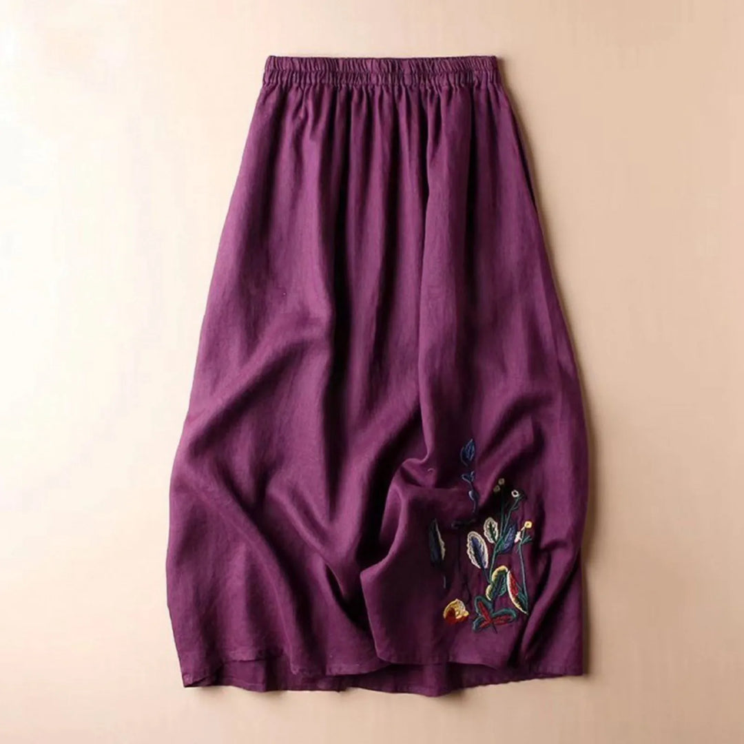 Tove Floral Embroidered Midi Skirt