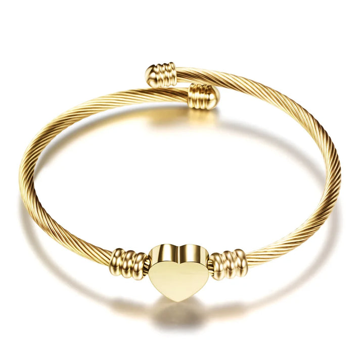 Reba Cable Heart Bangle