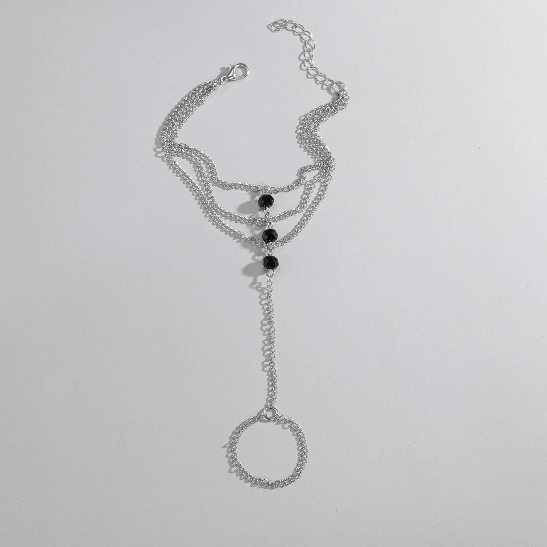 Juliet Black Pearl Layered Hand Chain