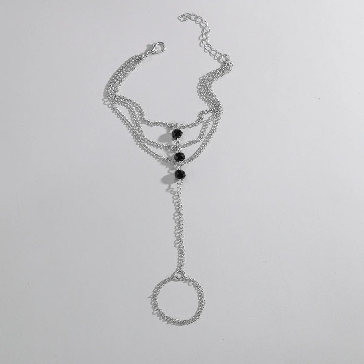 Juliet Black Pearl Layered Hand Chain