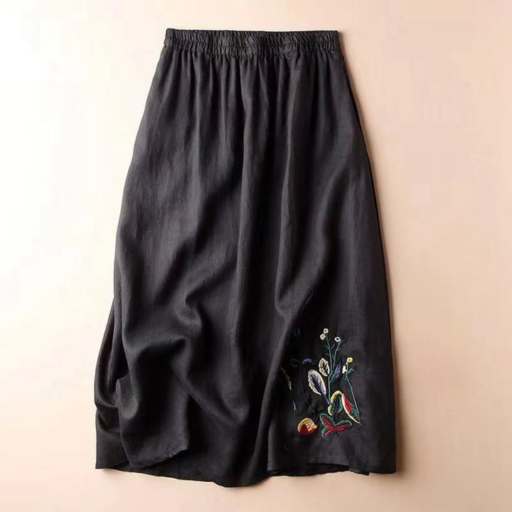 Tove Floral Embroidered Midi Skirt