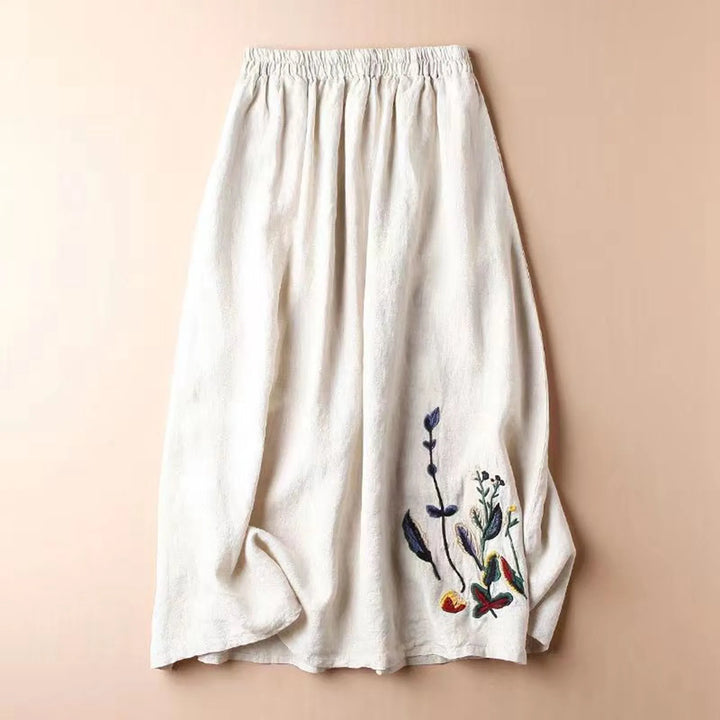 Tove Floral Embroidered Midi Skirt