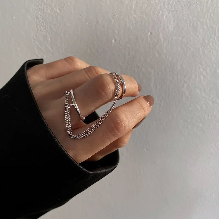 Iva Double Chain Link Rings