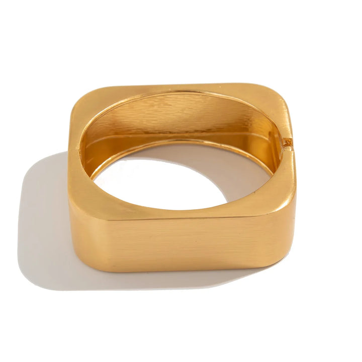 Desi Smooth Metal Matte Square Cuff Bangle