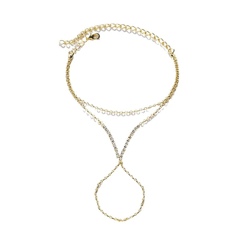 Lacey Stone Inlaid Chevron Hand Chain