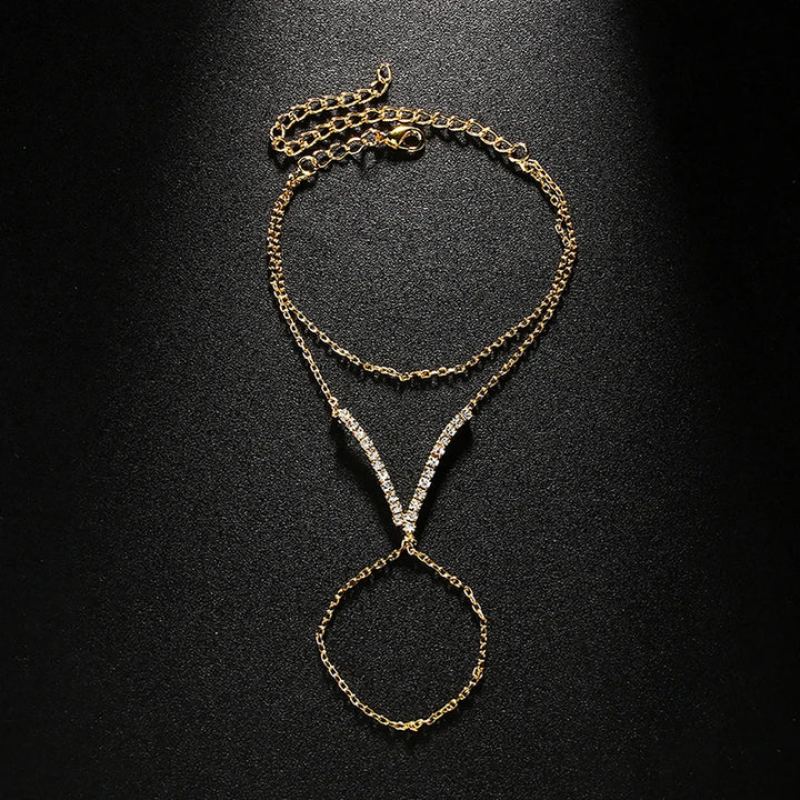 Lacey Stone Inlaid Chevron Hand Chain