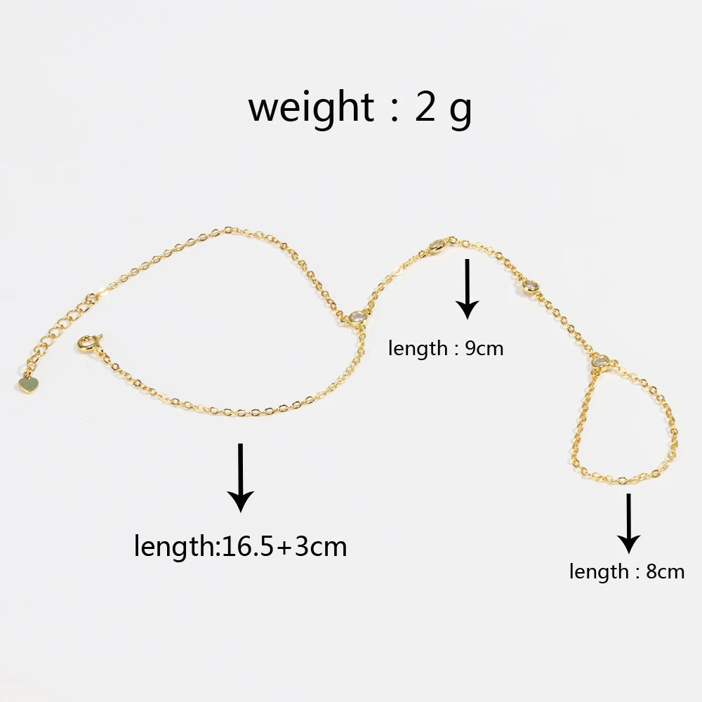 Rae Quad Stone Point Dainty Handchain