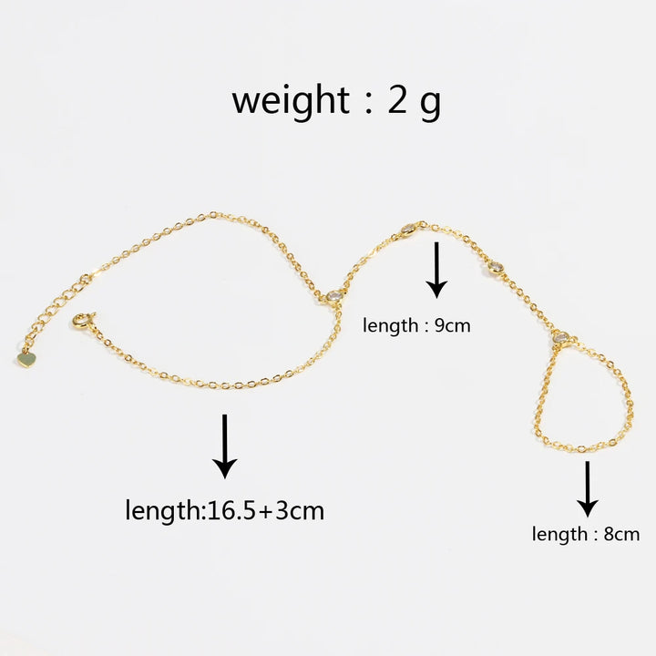 Rae Quad Stone Point Dainty Handchain