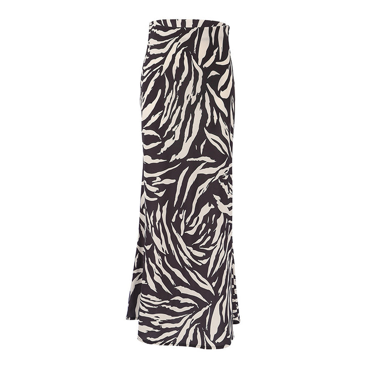 Frida Zebra Print Midi Skirt