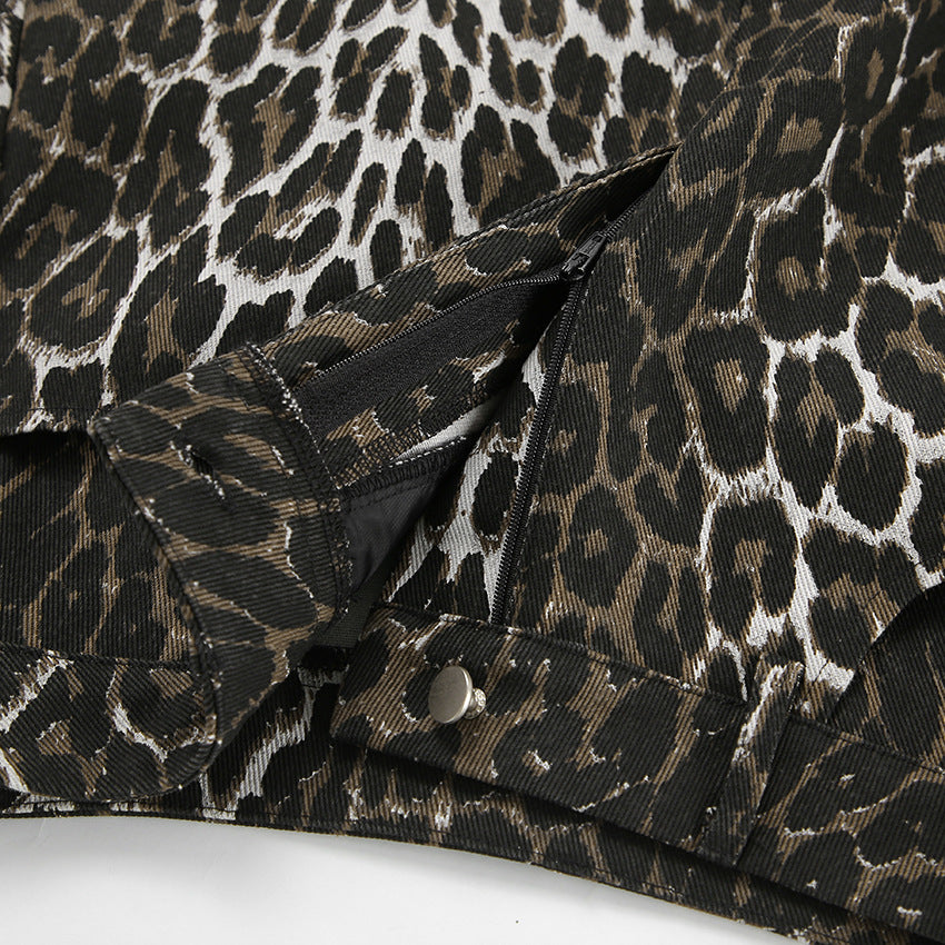Juna Leopard Print Buttoned Maxi Skirt