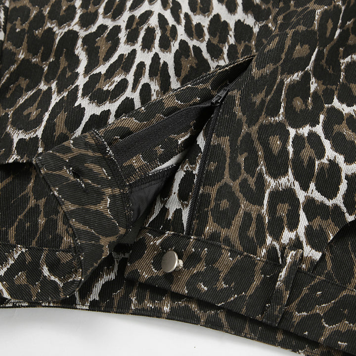 Juna Leopard Print Buttoned Maxi Skirt