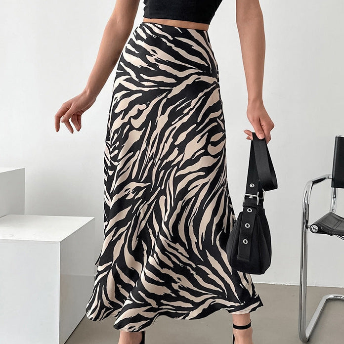 Frida Zebra Print Midi Skirt