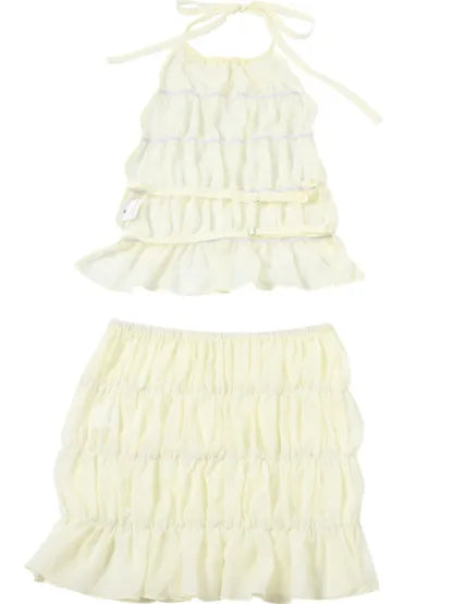Alva Pleated Halter Mini Set